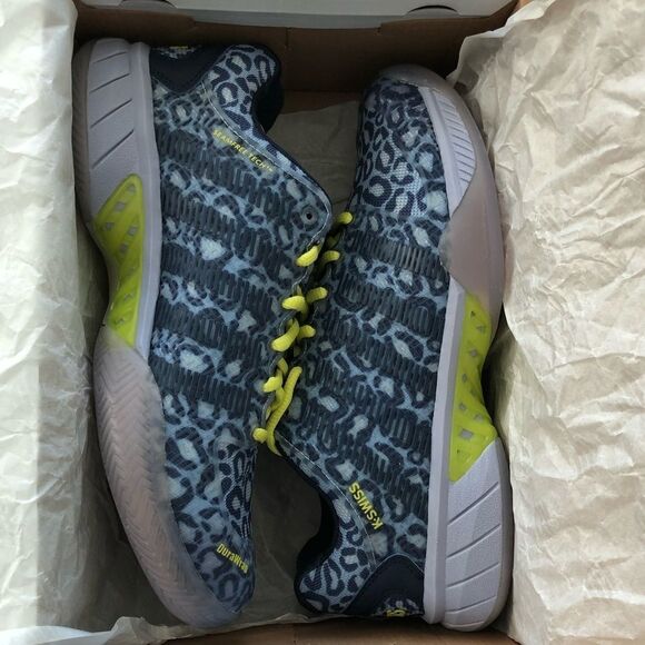 .K-Swiss Hypercourt Express Blue Leopard Tennis Shoes. - Picture 7 of 16